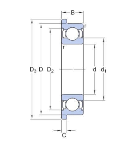 SKF W 638/4 R-2Z (SF684-2Z)nerezové kuličkové ložisko s přírubou