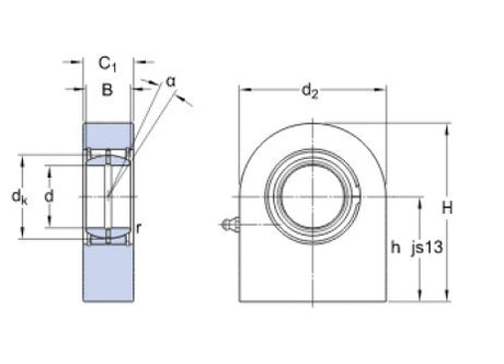 SKF SCF 30 ES kloubová hlavice