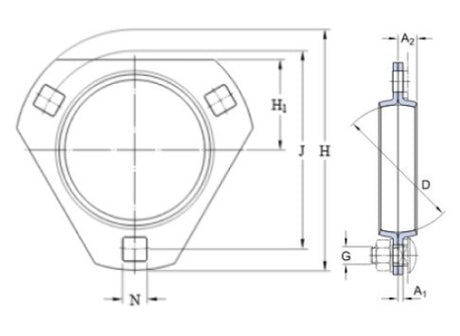SKF PFD 62 trojúhelníkové plechové ložiskové těleso
