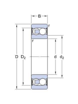 SKF 2200 E-2RS1TN9 naklápěcí kuličkové ložisko