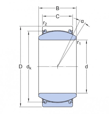 SKF GE 35 TXE-2LS (GE 35-UK-2TS) bezúdržbové kloubové ložisko ,ocel/PTFE