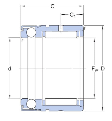 SKF NX 7 ZTN jehlové ložisko kombinované