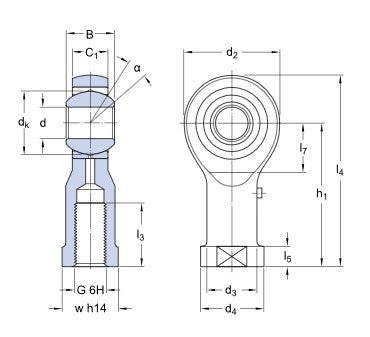 SKF SILKAC 14 M kloubová hlavice
