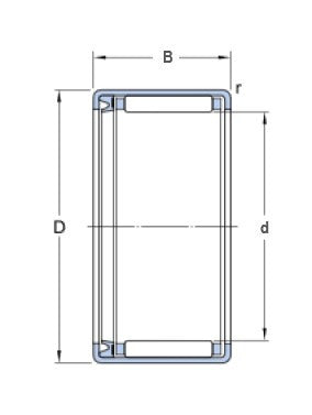 SKF HK 2218 RS jehlové ložisko s lisovaným pouzdrem