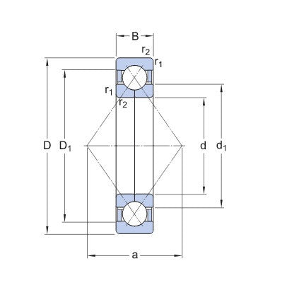 SKF QJ 309 MA/C2L čtyřbodové ložisko