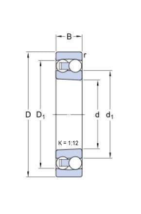 SKF 1307 EKTN9 naklápěcí kuličkové ložisko