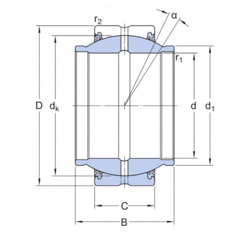 SKF GEM 45 ES-2RS (GE 45-HO-2RS) kloubové ložisko ocel/ocel