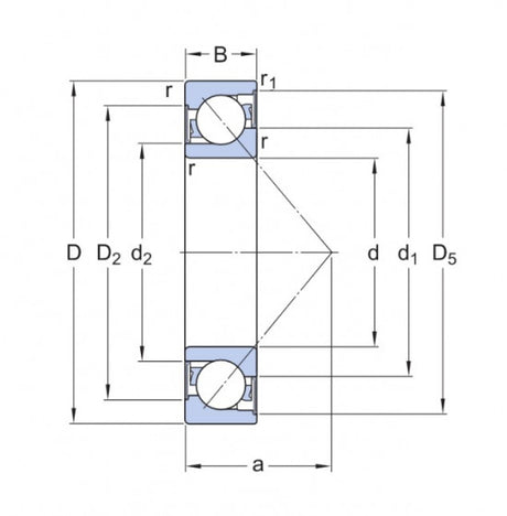 SKF 7305 BE-2RZP kuličkové ložisko s kosoúhlým stykem