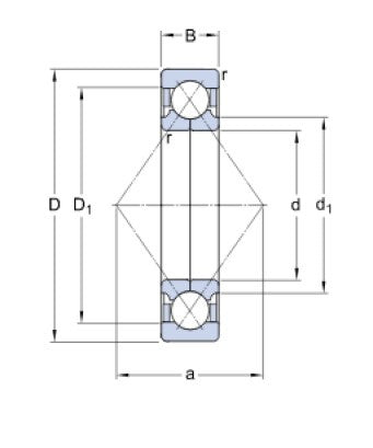 SKF QJ 307 MA čtyřbodové ložisko