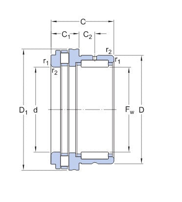 SKF NKXR 50 jehlové ložisko kombinované