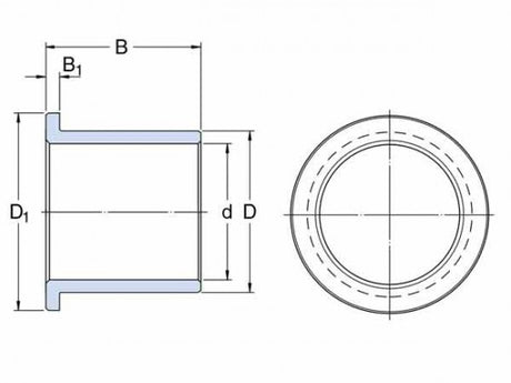 SKF PBMF 506050 M1G1 pouzdro kluzné přírubové, masivní bronz